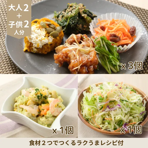 彩りおかずとサラダの副菜セット (4人分)