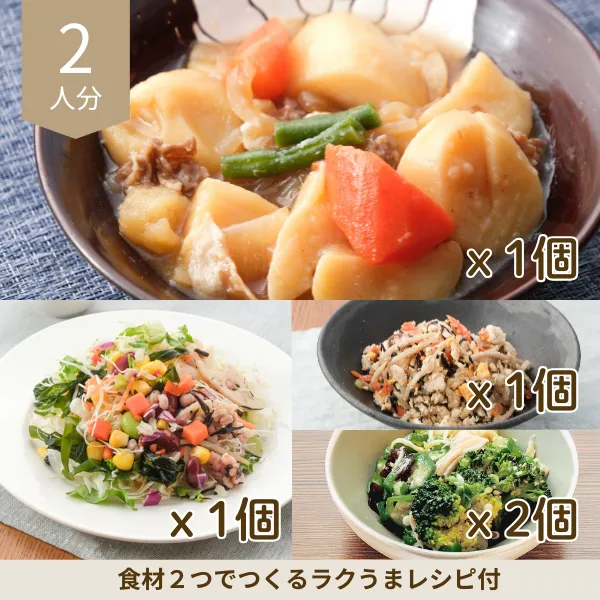 肉じゃがとバランスサラダの副菜セット (2人分)