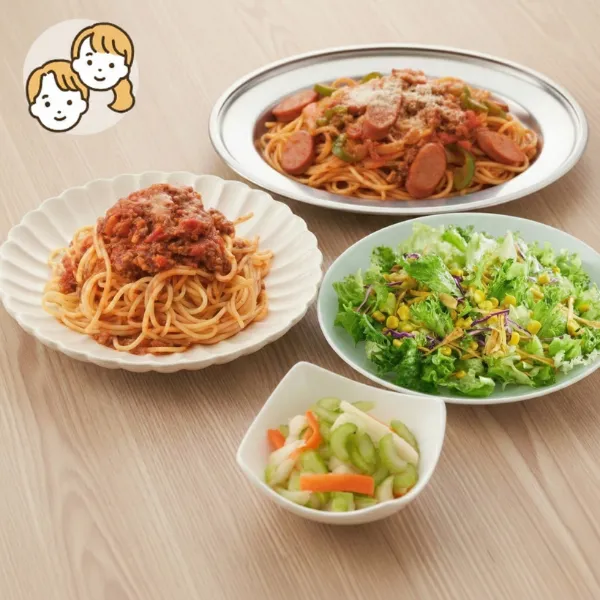 紀ノ国屋パスタ満喫主食・主菜・副菜セット (大人2人)