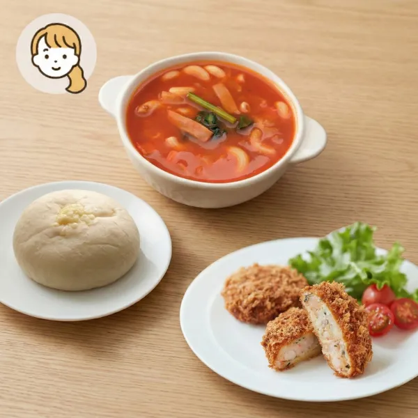 海鮮カツとミネストローネの主食・主菜・副菜セット (大人1人)