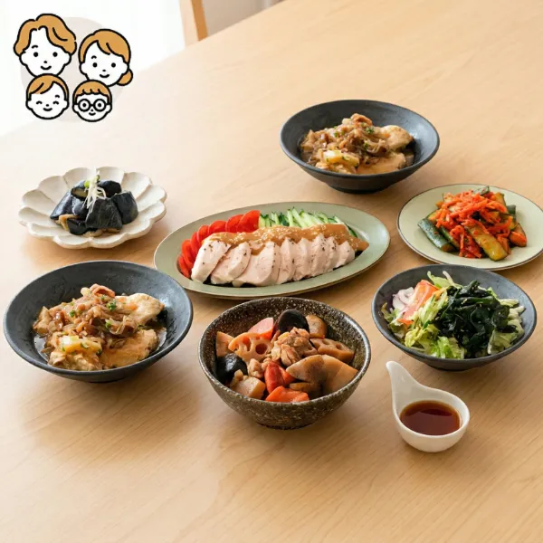 和韓のごちそう！お肉と彩り野菜の主菜・副菜セット (ファミリー)