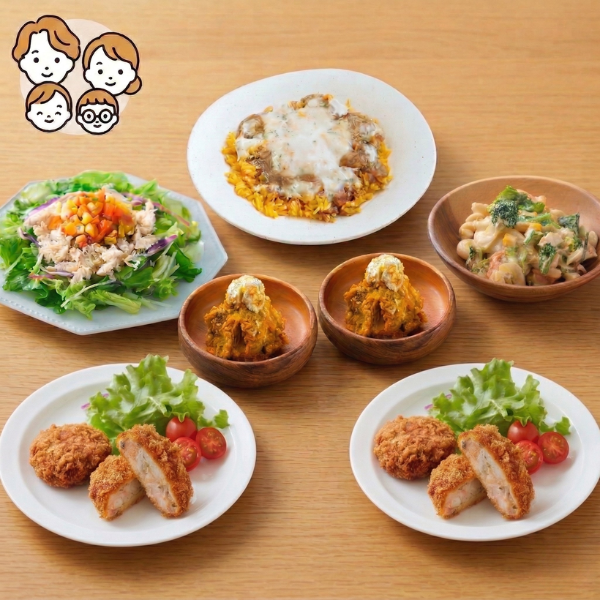 海鮮カツとカレードリアの満足主菜・副菜セット (ファミリー)