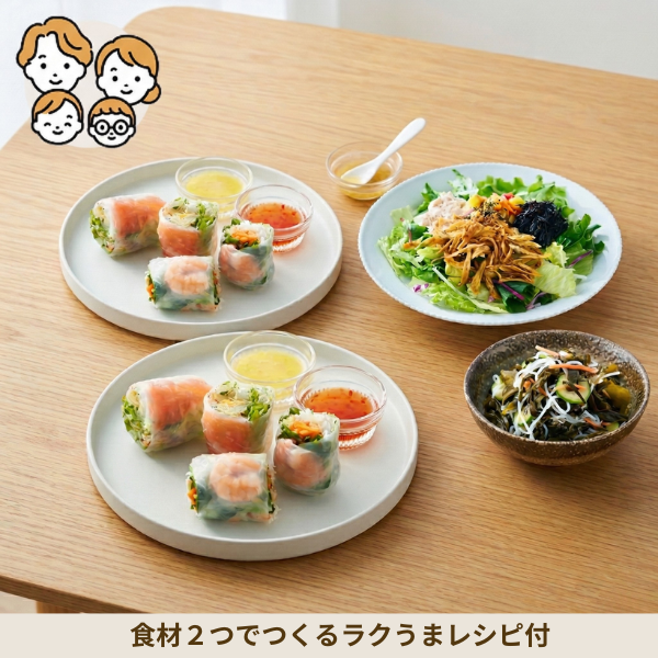 生春巻きと揚げごぼうサラダの副菜セット (ファミリー)