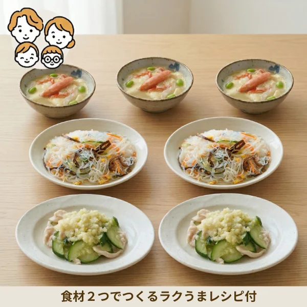 玉子豆腐と彩り野菜のさっぱり副菜セット (ファミリー)