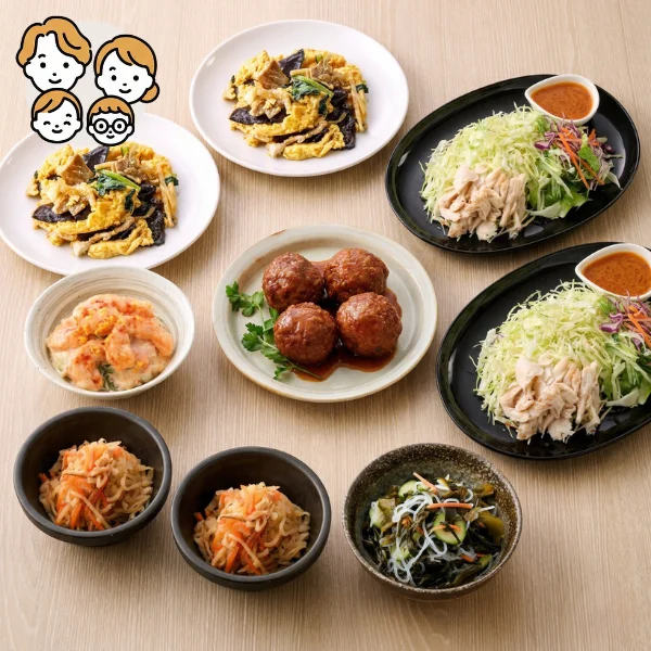 本格中華とさっぱり和惣菜の主菜・副菜セット (ファミリー)