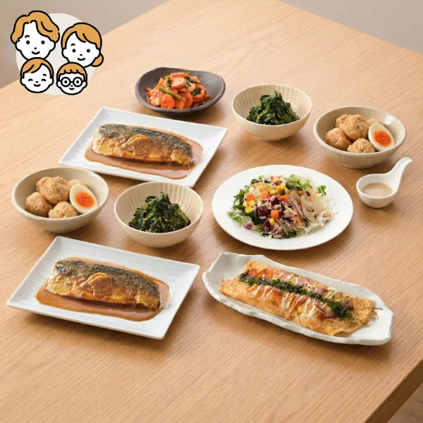 ふっくらさば味噌の和風ごちそう主菜・副菜セット (ファミリー)