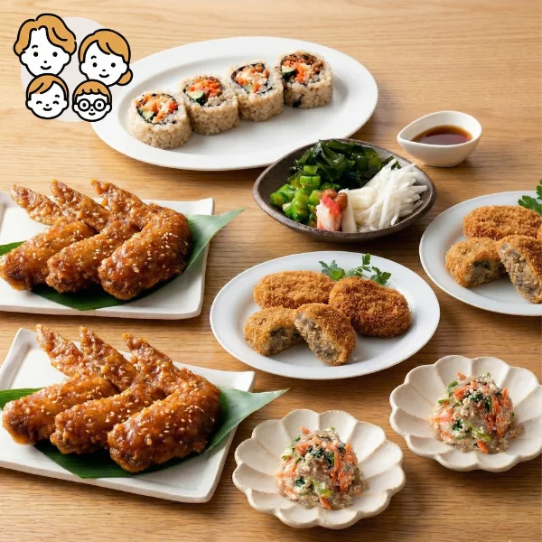 手羽先とビーフコロッケの満足主菜・副菜セット (ファミリー)