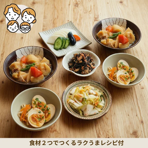 特大肉じゃが入り！ご飯が進む和風副菜セット (ファミリー)