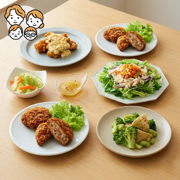 ジューシーミンチカツの洋風主菜・副菜セット(ファミリー)