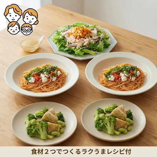 冷製パスタと彩りサラダの副菜セット (ファミリー)