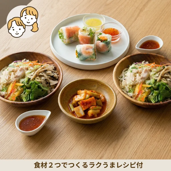 生春巻きとしょうが香るサラダの副菜セット (大人2人)