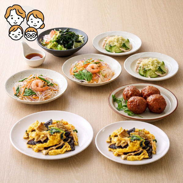 中華炒めと肉団子のアジアン主菜・副菜セット (ファミリー)