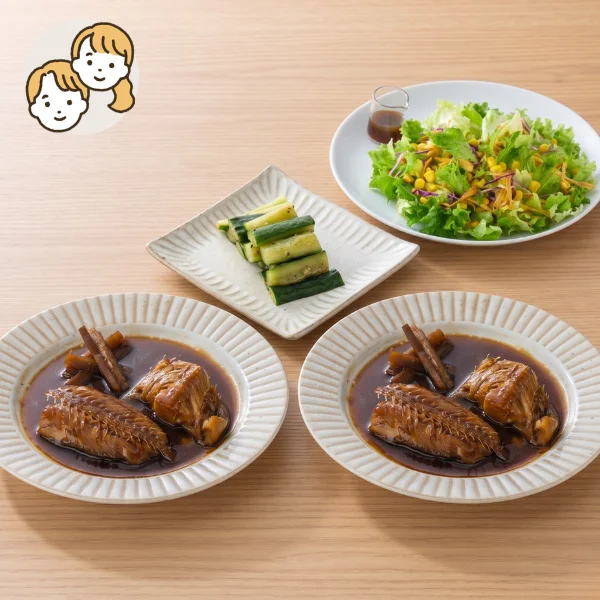 ほっけごぼう煮の和風主菜・副菜セット (大人2人)