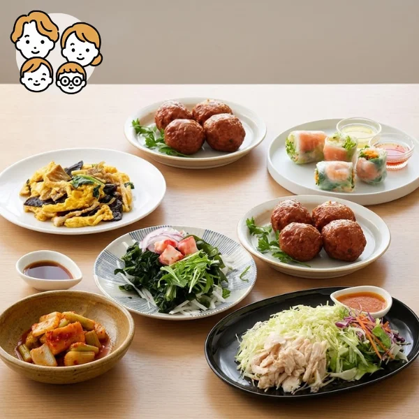 本格中華と生春巻きの主菜・副菜セット (ファミリー)