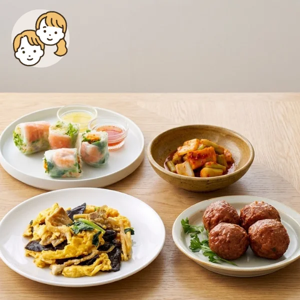 本格中華と生春巻きの主菜・副菜セット (大人2人)