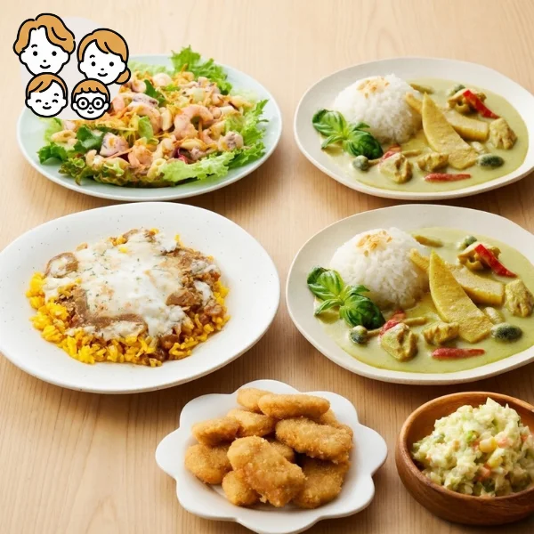 家族で楽しむカレーの主菜・副菜セット (ファミリー)