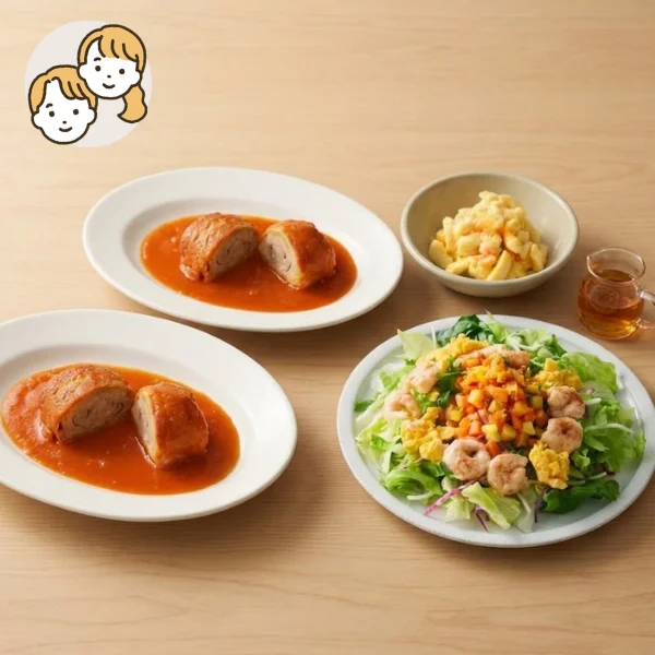 ロールキャベツと海老マヨサラダの主菜・副菜セット (大人2人)