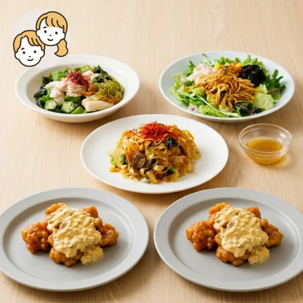 チキン南蛮とチャプチェの主菜・副菜セット (大人2人)