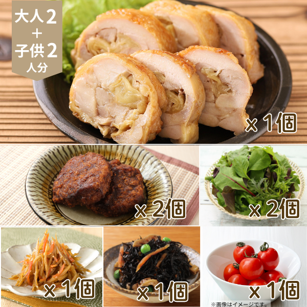鶏肉と生姜のてりっと巻きの主菜・副菜セット (4人分)