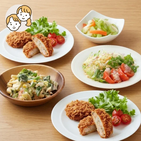 海老帆立カツと爽やかマリネの主菜・副菜セット (大人2人)