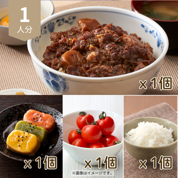 すき焼丼の主食付き献立 (1人分)