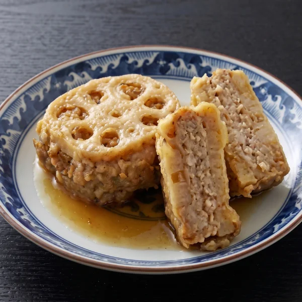 豚肉のはさみ蓮根の甘辛煮