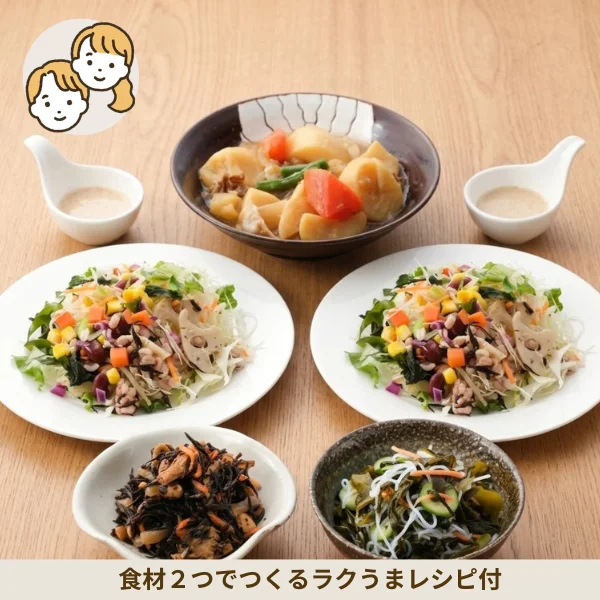 肉じゃがとたっぷり野菜の副菜セット (大人2人)