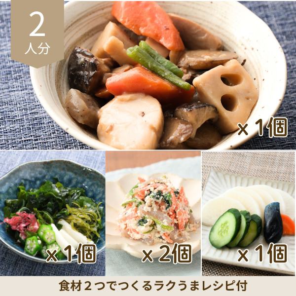 筑前煮の和食副菜セット (2人分)
