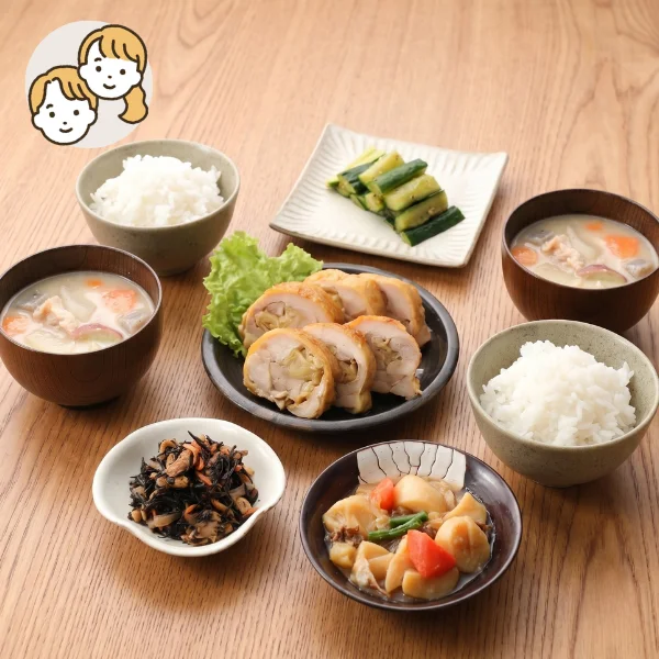 【初回おすすめ】鶏てり巻きと具沢山豚汁の和風献立 (2人分)