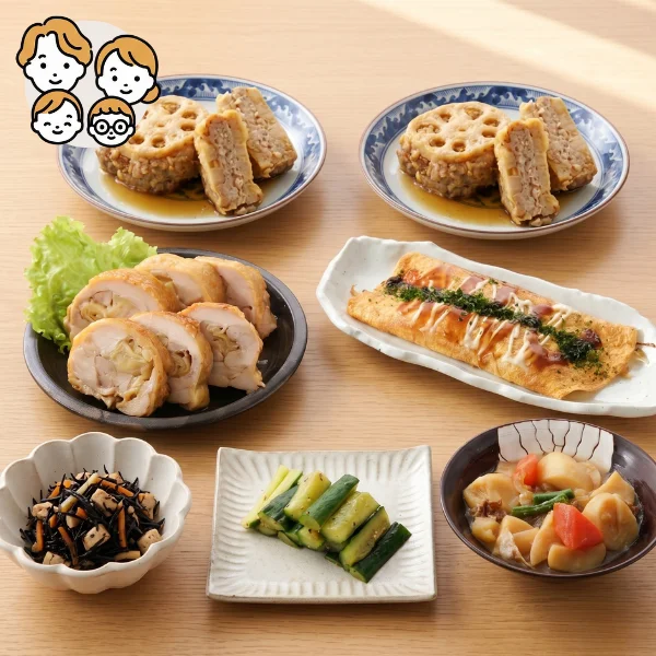 【初回おすすめ】鶏てり巻きと和惣菜の満足主菜・副菜セット (4人分)