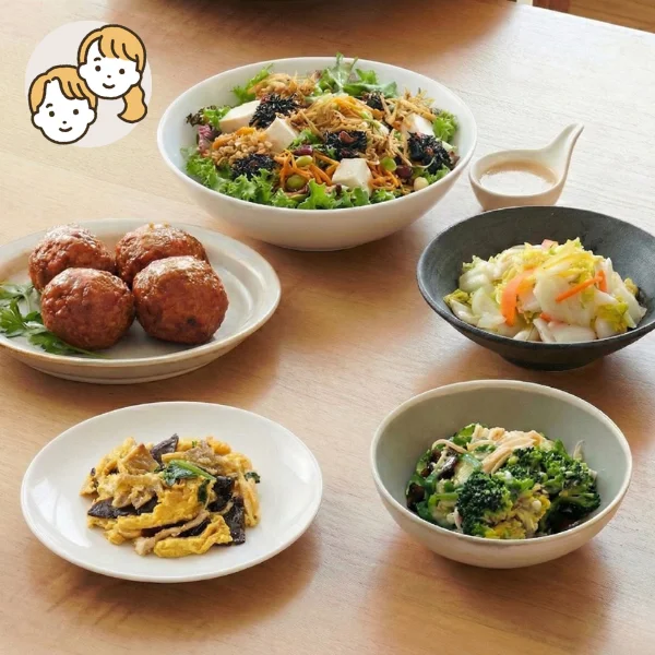 【初回おすすめ】肉団子と玉子炒めの中華風主菜・副菜セット (2人分)
