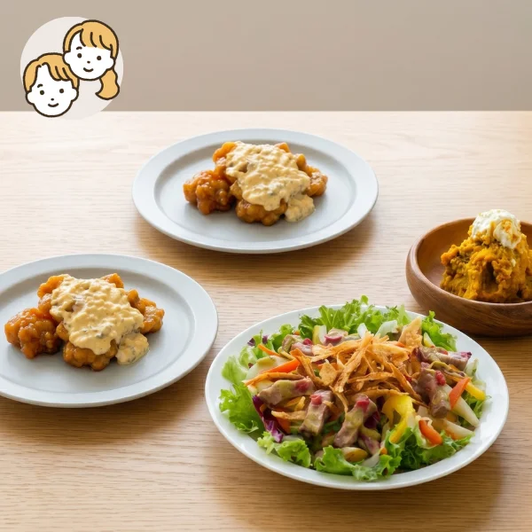 【初回おすすめ】チキン南蛮とローストビーフの主菜・副菜セット (2人分)