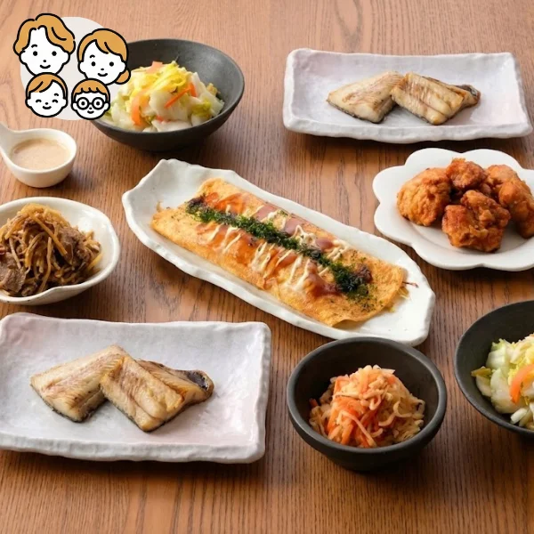 ほっけと唐揚げの和風主菜・副菜セット (ファミリー)