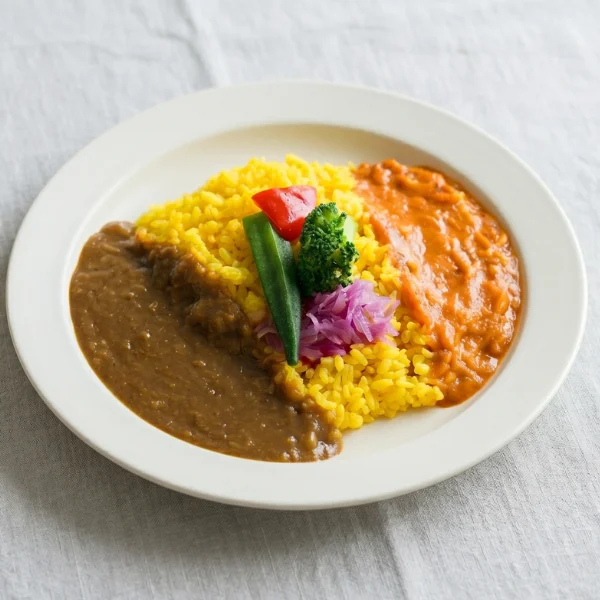 バターチキンと欧風の2種盛りカレー