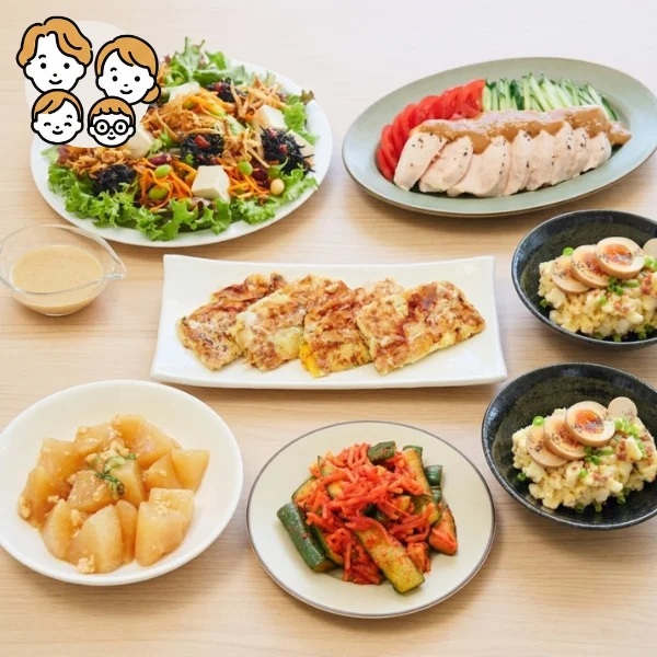 やわらかチキンと和惣菜の主菜・副菜セット (ファミリー)