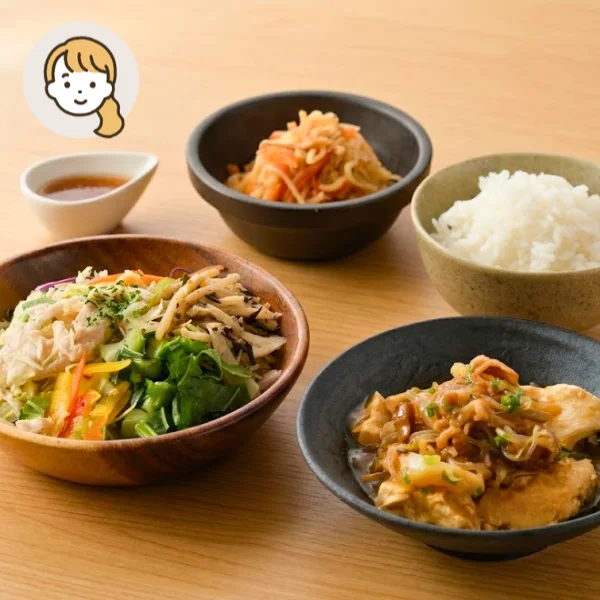 肉豆腐と根菜サラダの主食・主菜・副菜セット (大人1人)