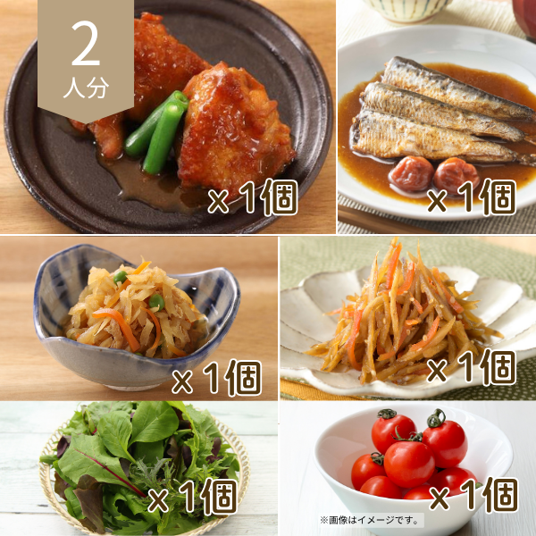 奥三河鶏の赤味噌煮の和風主菜・副菜セット (2人分)