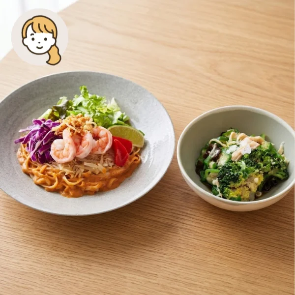 本格トムヤムヌードルの主食・主菜・副菜セット (大人1人)
