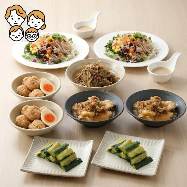ふわふわつくねと肉豆腐の主菜・副菜セット (ファミリー)