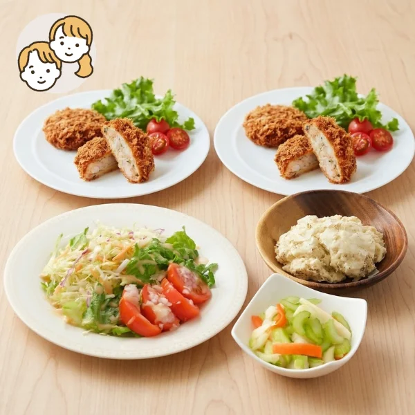 海鮮カツと爽やかマリネの主菜・副菜セット (大人2人)