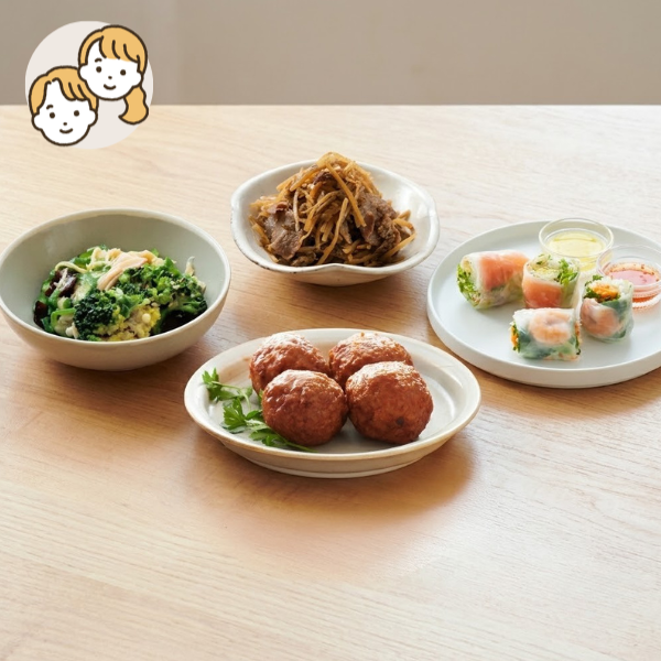 本格中華と生春巻きの主菜・副菜セット (大人2人)
