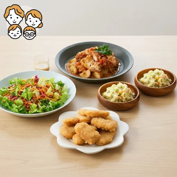家族で楽しむ！2種のチキンとサラダの主菜・副菜セット (ファミリー)