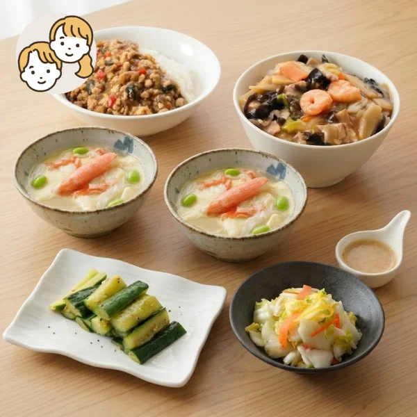 中華とエスニックの彩り主菜・副菜セット (大人2人)