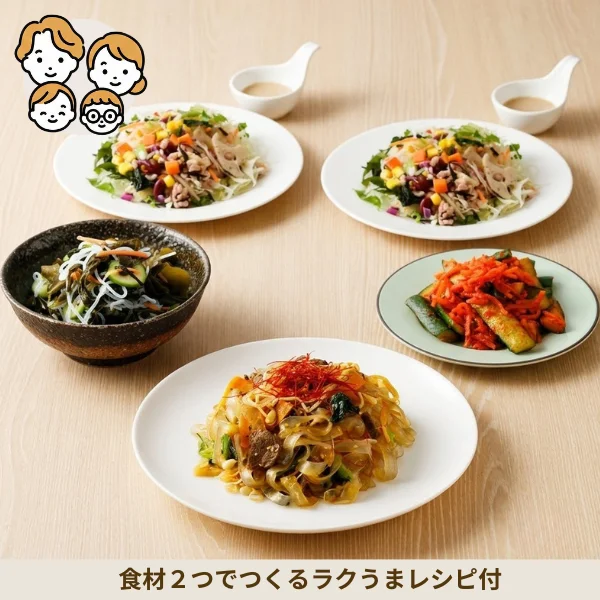 牛肉チャプチェと彩りサラダの副菜セット (ファミリー)