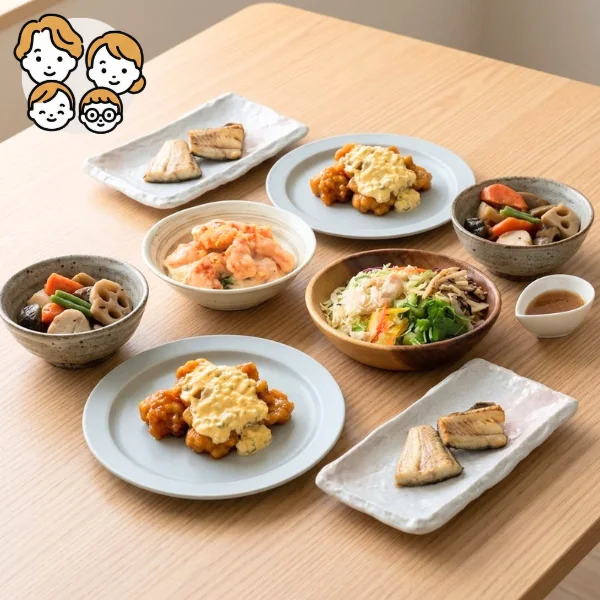 ほっけとチキン南蛮の主菜・副菜セット (ファミリー)