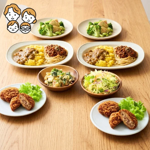 ミンチカツと彩りサラダの主菜・副菜セット (ファミリー)