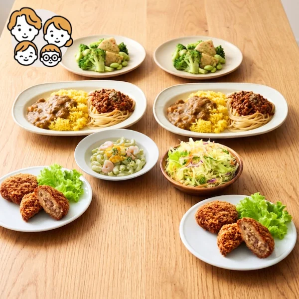 ミンチカツと彩りサラダの主菜・副菜セット (ファミリー)