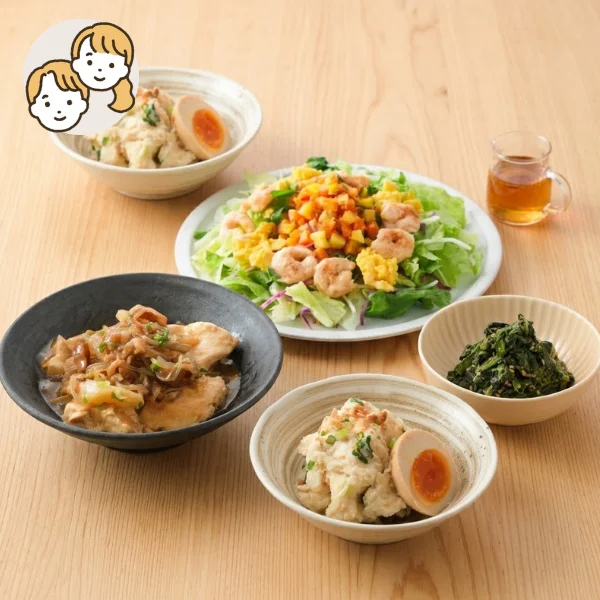 肉豆腐と海老マヨサラダの主菜・副菜セット (大人2人)
