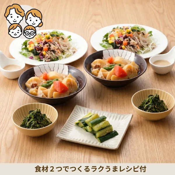 肉じゃがと彩りサラダの副菜セット (ファミリー)
