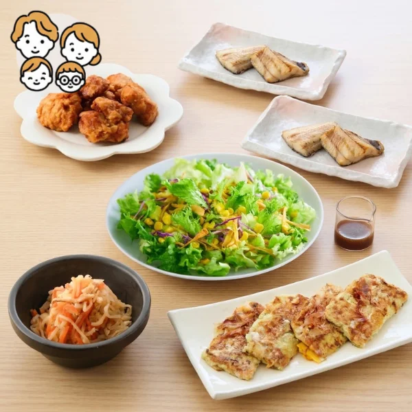 ほっけと唐揚げの満足主菜・副菜セット (ファミリー)